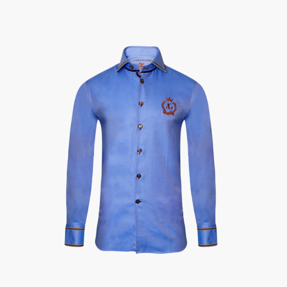 Light Blue Piave Alloro Shirt - Angelo Galasso - Luxury Italian Menswear London