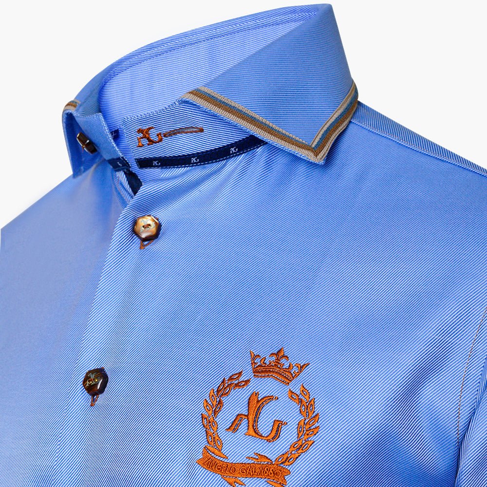 Light Blue Piave Alloro Shirt - Angelo Galasso - Luxury Italian Menswear London
