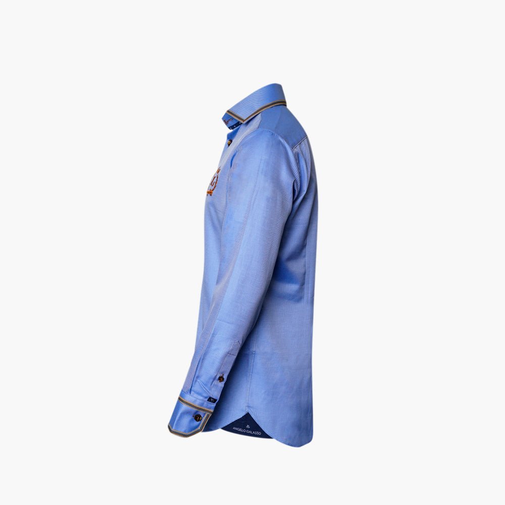 Light Blue Piave Alloro Shirt - Angelo Galasso - Luxury Italian Menswear London