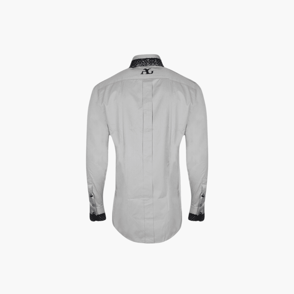 Grey & Black Paillettes Corleone Shirt - Angelo Galasso - Luxury Italian Menswear London