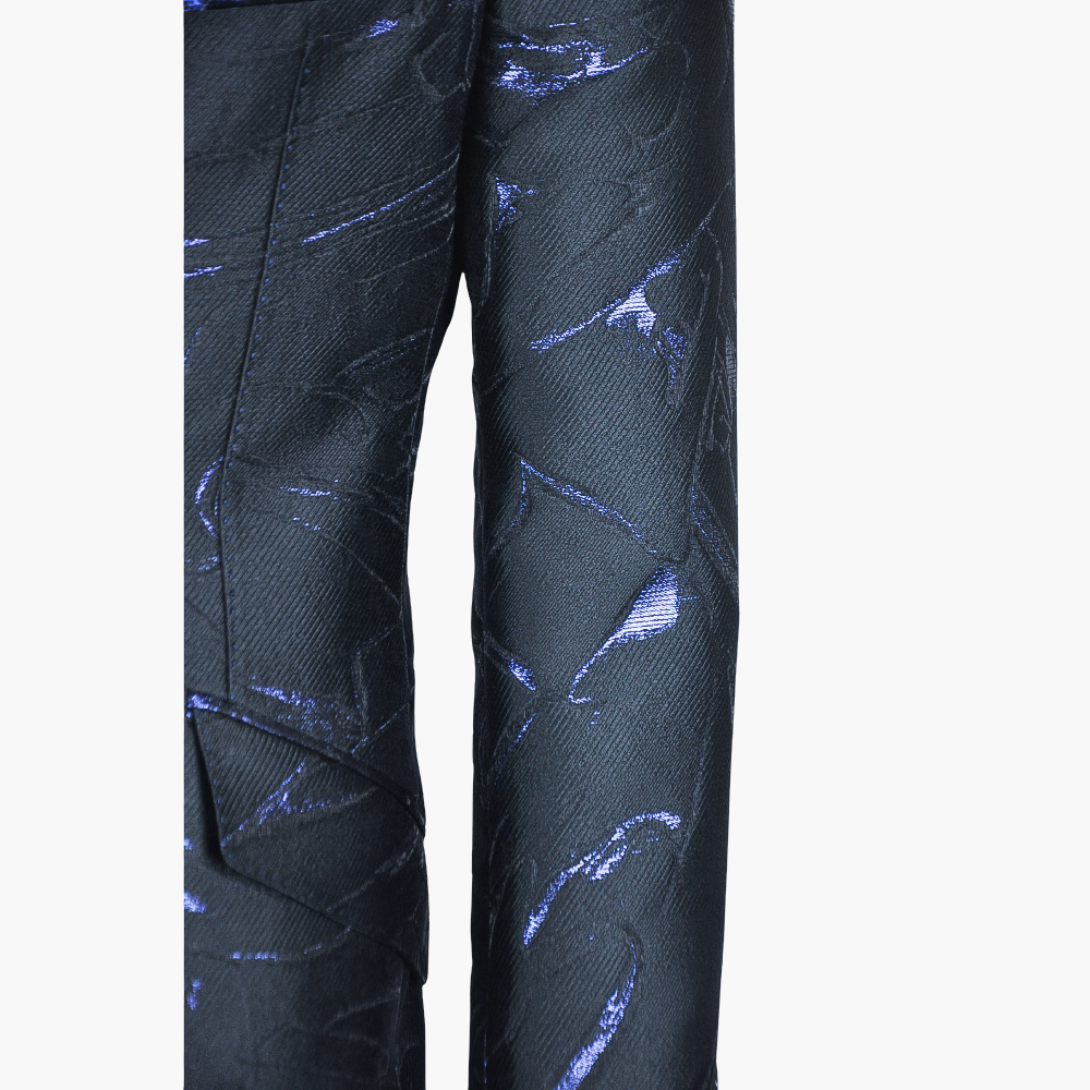 Black & Blue Metallic Evening Blazer - AG24W2RIV01