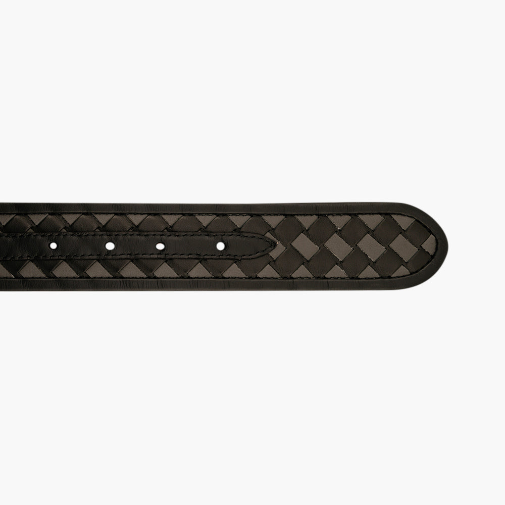 Black & Dark Grey Woven Hexagonal Belt