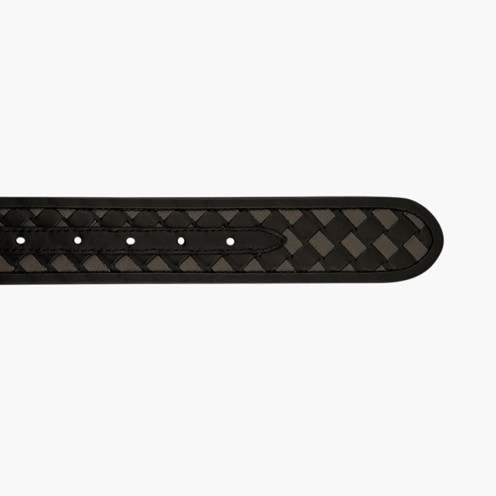 Black & Dark Grey Woven Alloro Belt