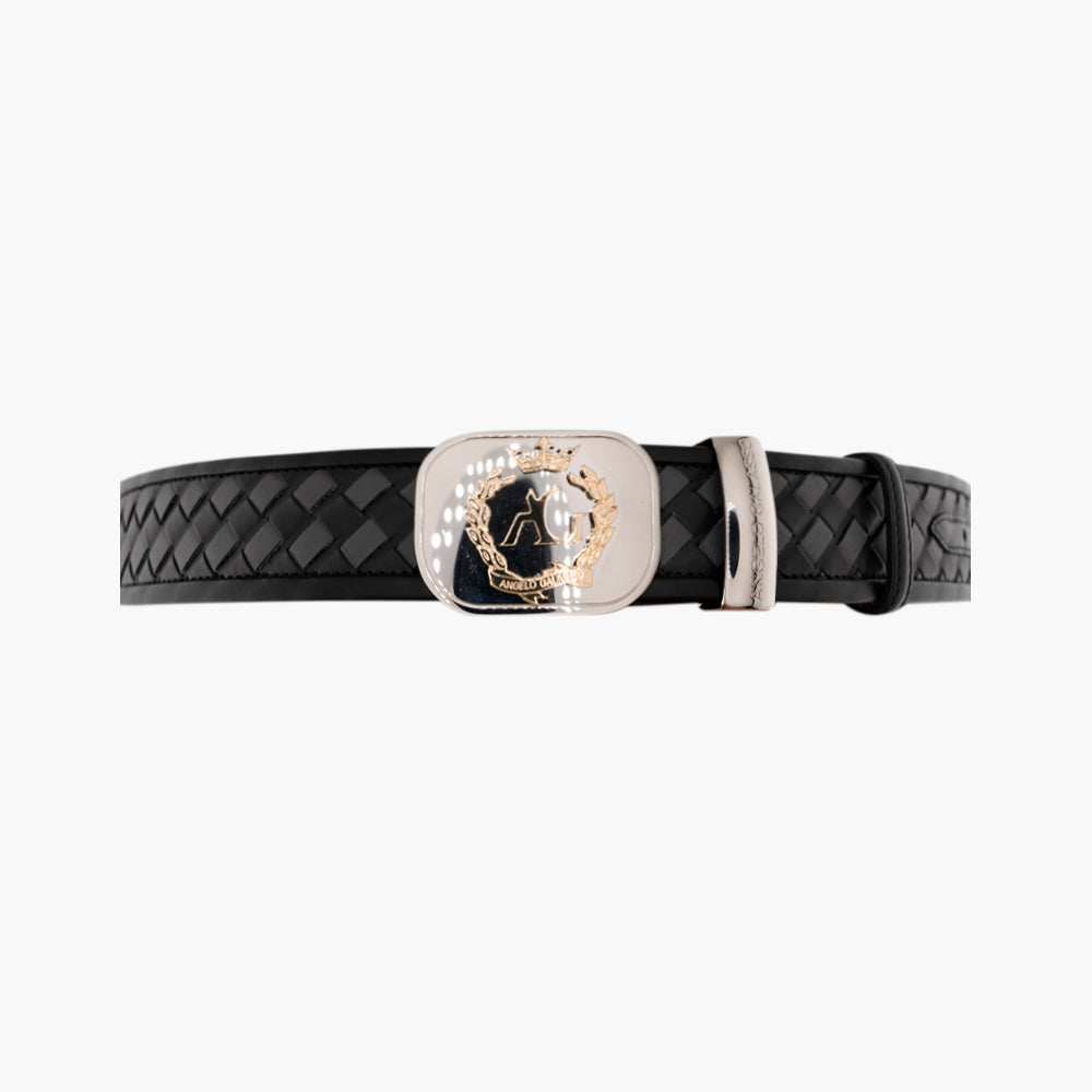 Black & Dark Grey Woven Alloro Belt