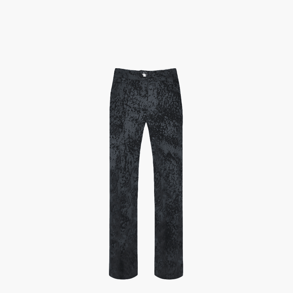 Jet Black Flocked AG Denim - Angelo Galasso - Luxury Italian Menswear London