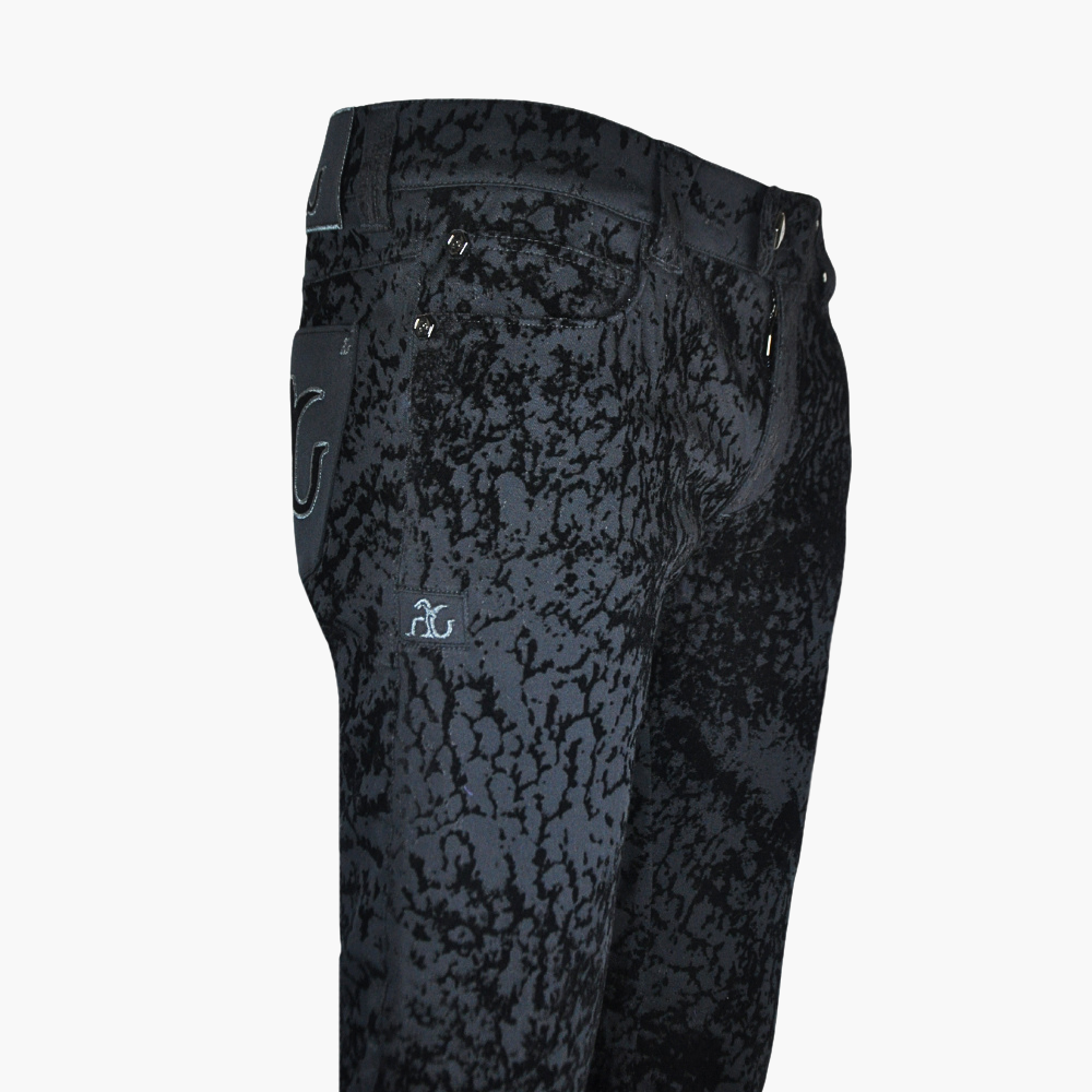 Jet Black Flocked AG Denim - AG24WJJNS01FL