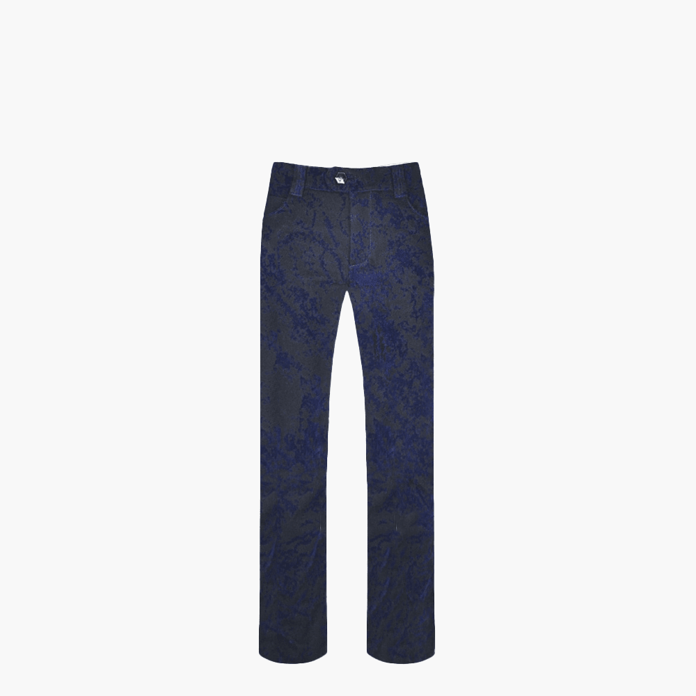 Dark Blue Flocked AG Denim - Angelo Galasso - Luxury Italian Menswear London