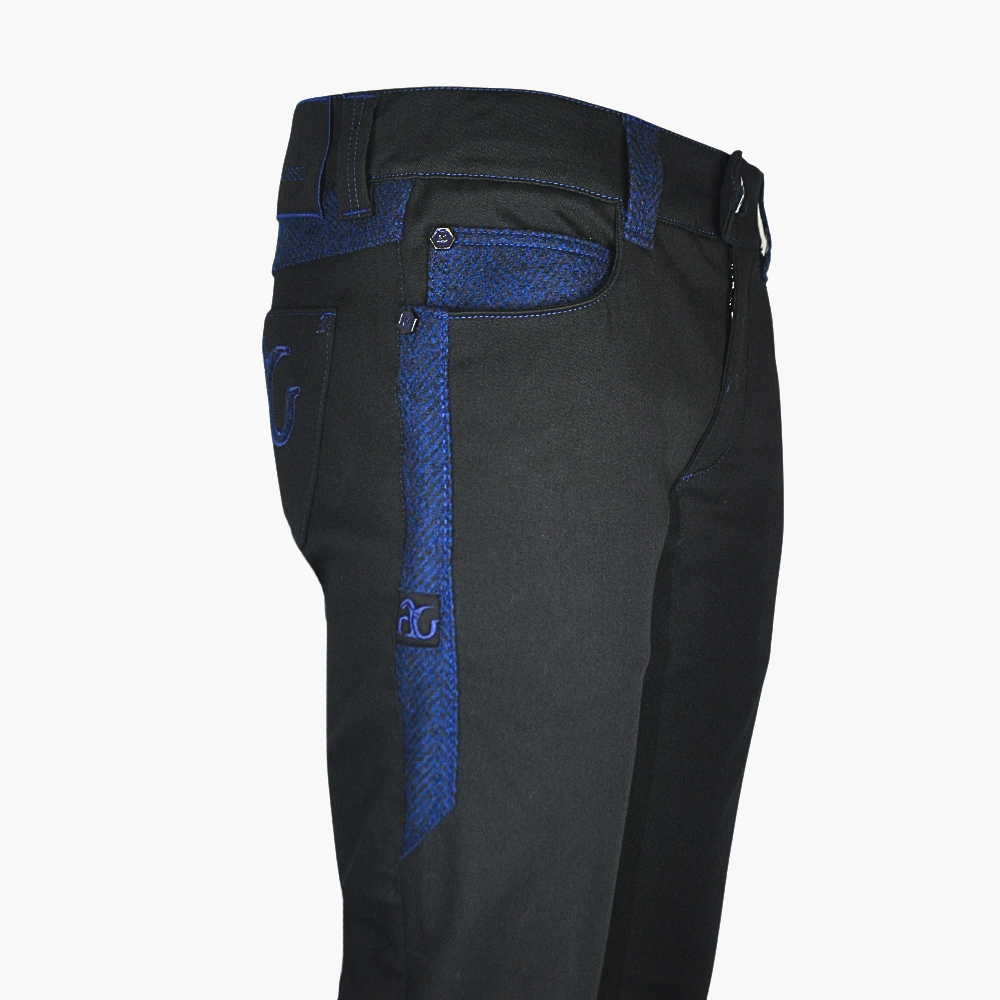 Black & Navy Jet AG Herringbone Jeans - AG24WJJNS01