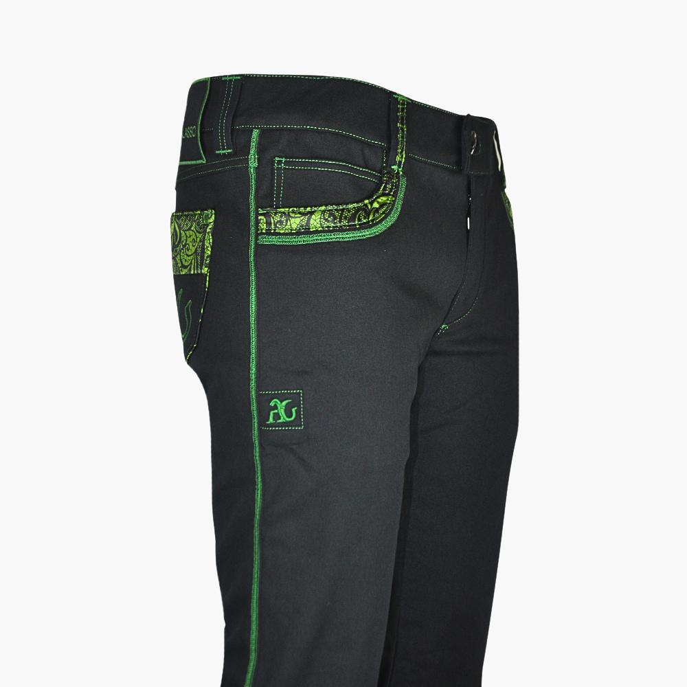 Black AG Macrame Jeans with Silk Inserts - AG24WJJNS04