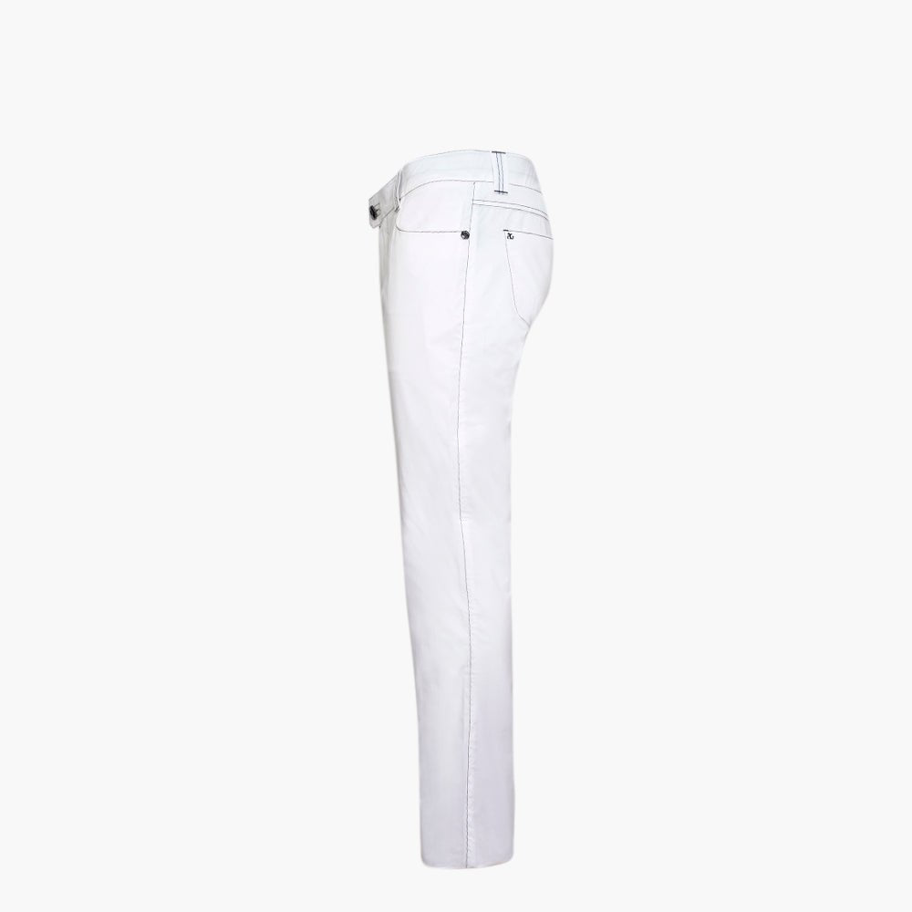 White & Black Crown Cotton Jeans - Angelo Galasso - Luxury Italian Menswear London