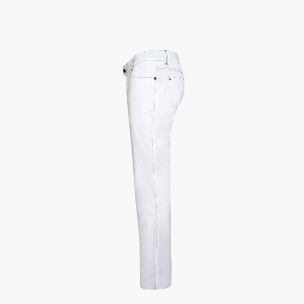White & Black Crown Cotton Jeans – AG24WJJNS04