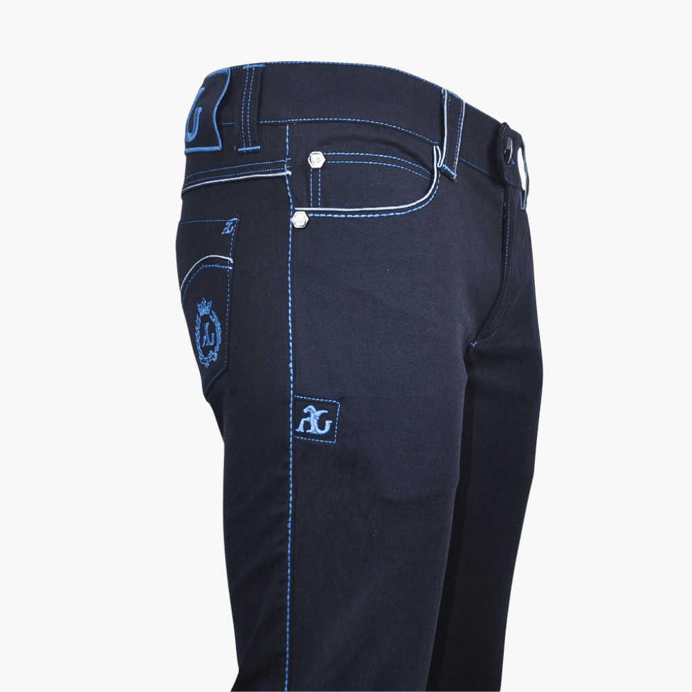 AG Blue Jeans with Alloro Logo - Angelo Galasso - Luxury Italian Menswear London