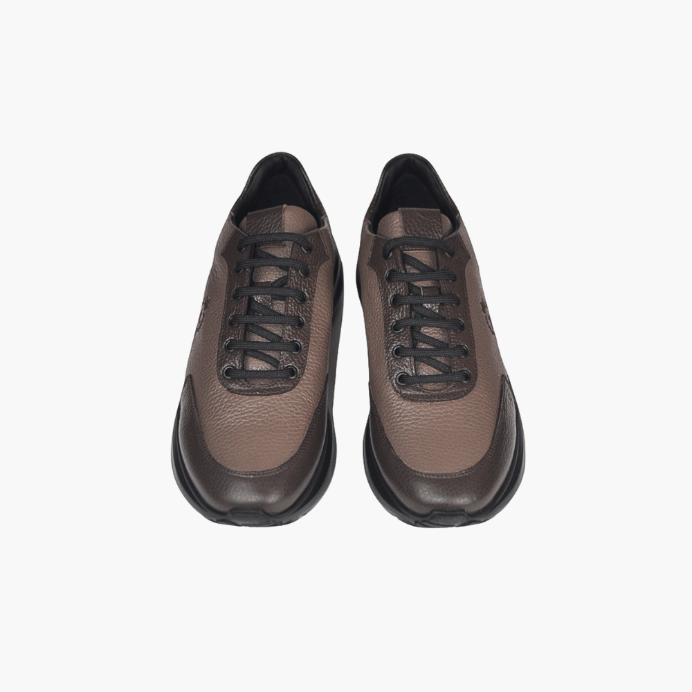 Brown Alloro Leather Trainers - Angelo Galasso - Luxury Italian Menswear London