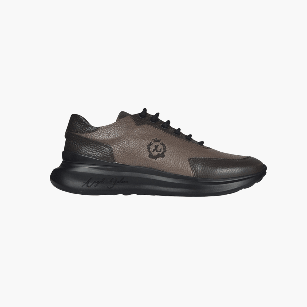 Brown Alloro Leather Trainers - Angelo Galasso - Luxury Italian Menswear London