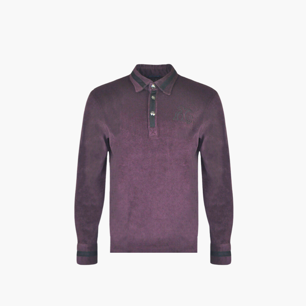 Burgundy Long Sleeves AG Polo - AG24WTPLO02