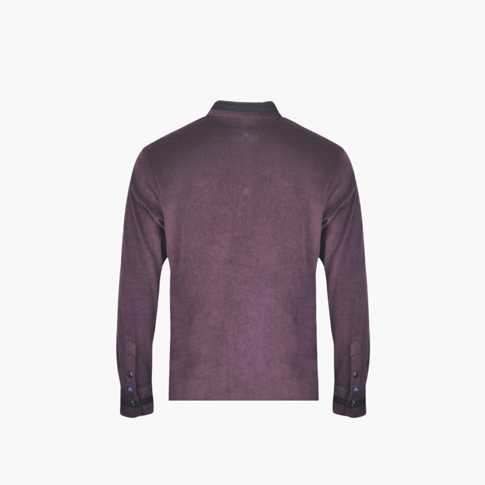 Burgundy Long Sleeves AG Polo - Angelo Galasso - Luxury Italian Menswear London
