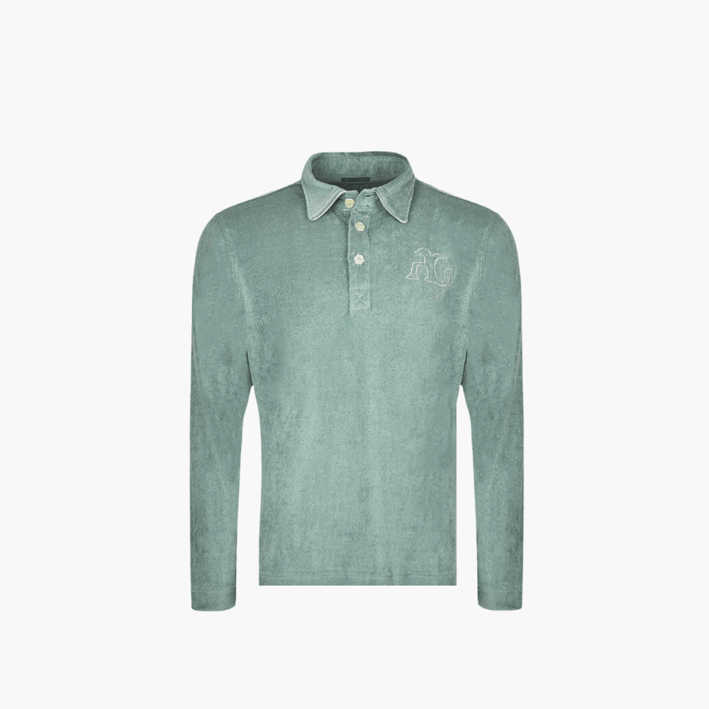 Mint Green Long Sleeves AG Polo - Angelo Galasso - Luxury Italian Menswear London