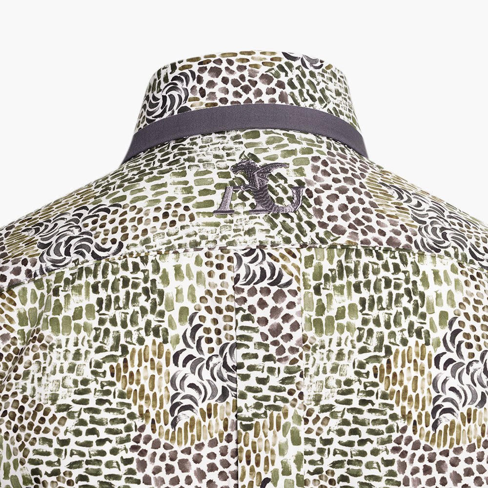 Olive Green Popeline Mason Shirt - Angelo Galasso - Luxury Italian Menswear London