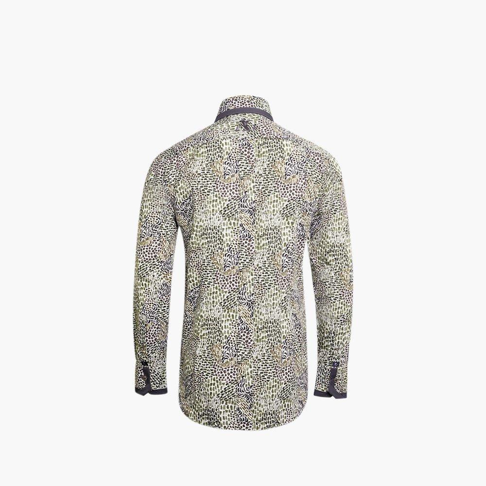 Olive Green Popeline Mason Shirt - Angelo Galasso - Luxury Italian Menswear London