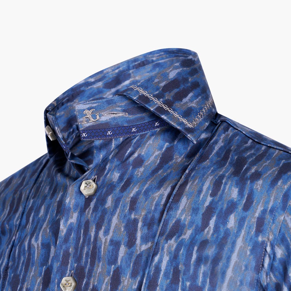 Angelo Galasso Blue Monport Mason Shirt - Angelo Galasso - Luxury Italian Menswear London