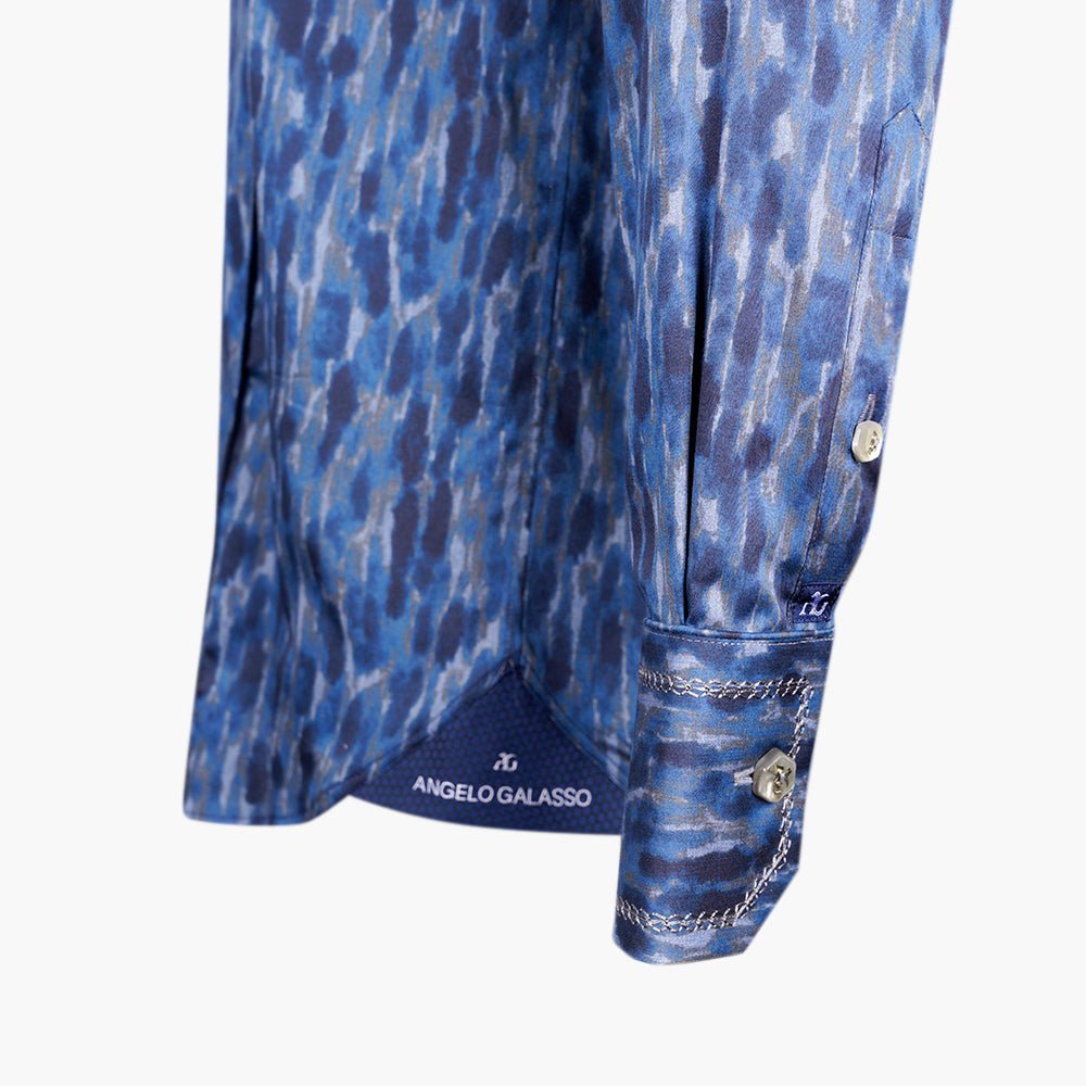 Angelo Galasso Blue Monport Mason Shirt - Angelo Galasso - Luxury Italian Menswear London