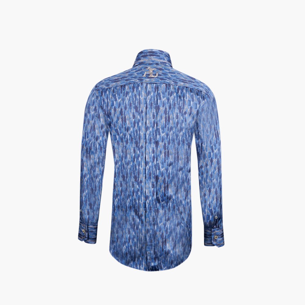 Angelo Galasso Blue Monport Mason Shirt - Angelo Galasso - Luxury Italian Menswear London