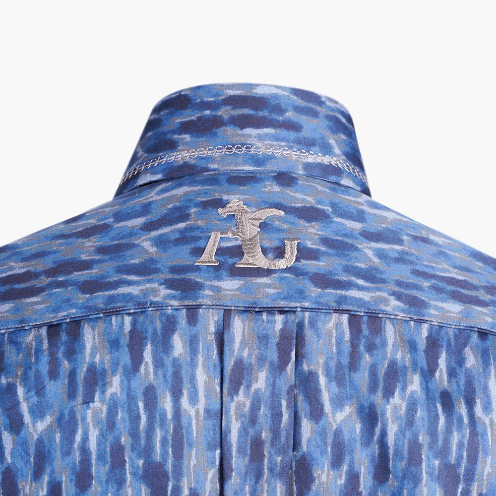 Angelo Galasso Blue Monport Mason Shirt - Angelo Galasso - Luxury Italian Menswear London