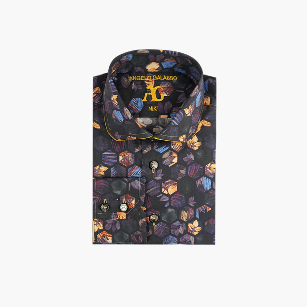 Yellow & Black Honeycomb Niki Shirt -