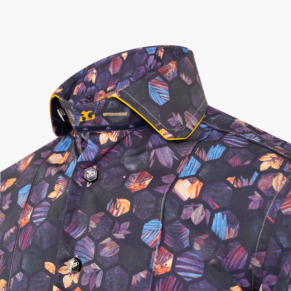 Yellow & Black Honeycomb Niki Shirt -