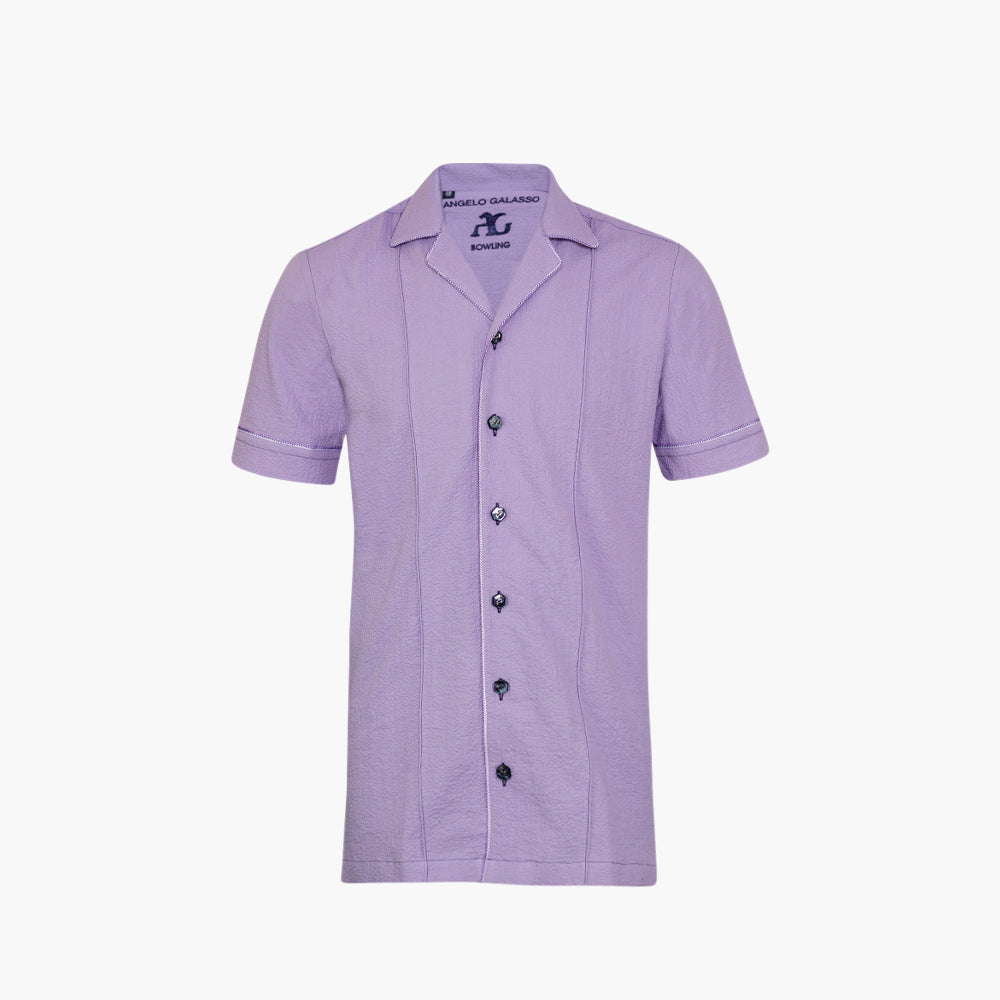 Lilac Short Sleeves Bowling Shirt - AG25S1HAS07