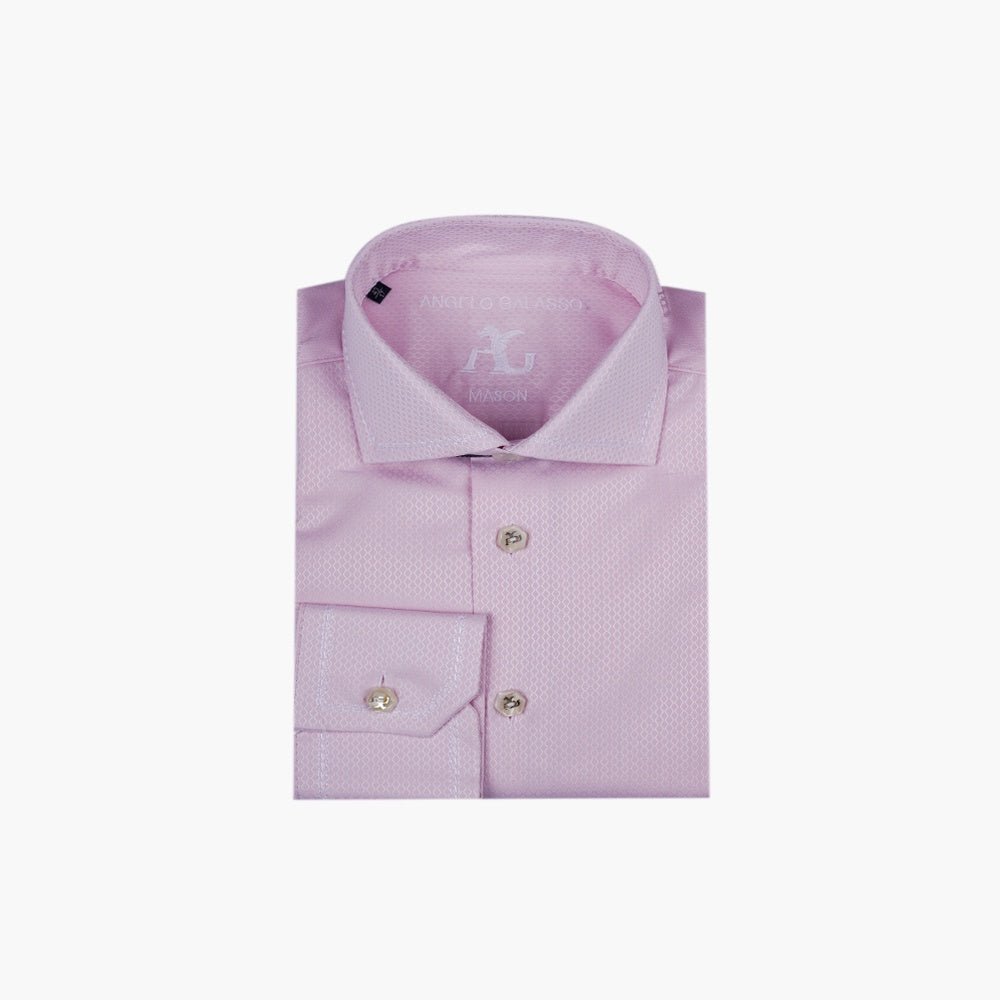 Pink Diamond Print Mason Shirt - Angelo Galasso - Luxury Italian Menswear London