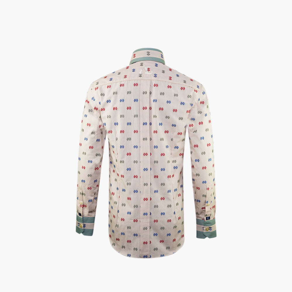 Beige & Olive Green Fil Coupe Mason Shirt - AG25S1HAS09