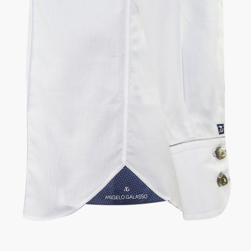 White & Grey Piping Mason Shirt- AG25S1HAS10