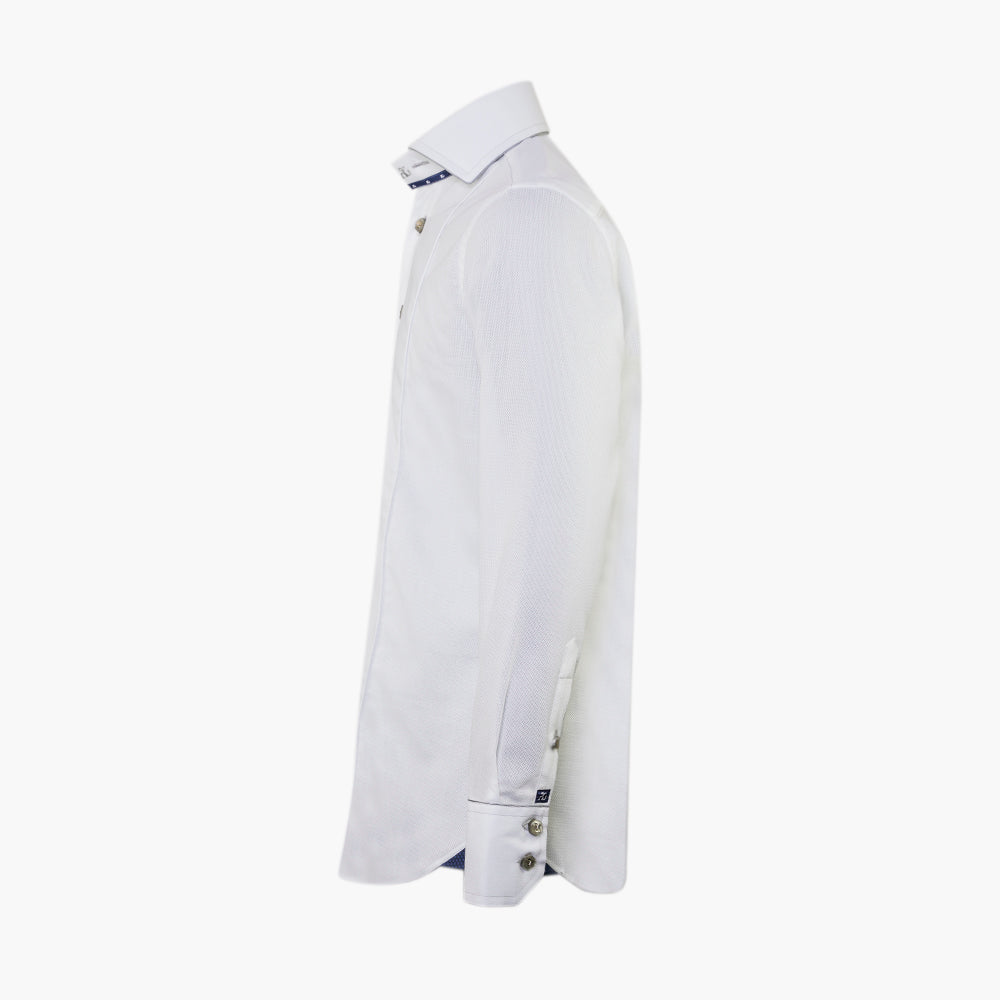 White & Grey Piping Mason Shirt- AG25S1HAS10