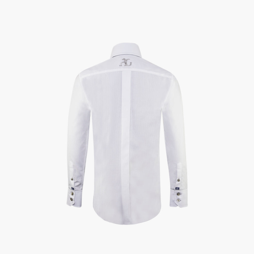 White & Grey Piping Mason Shirt- AG25S1HAS10