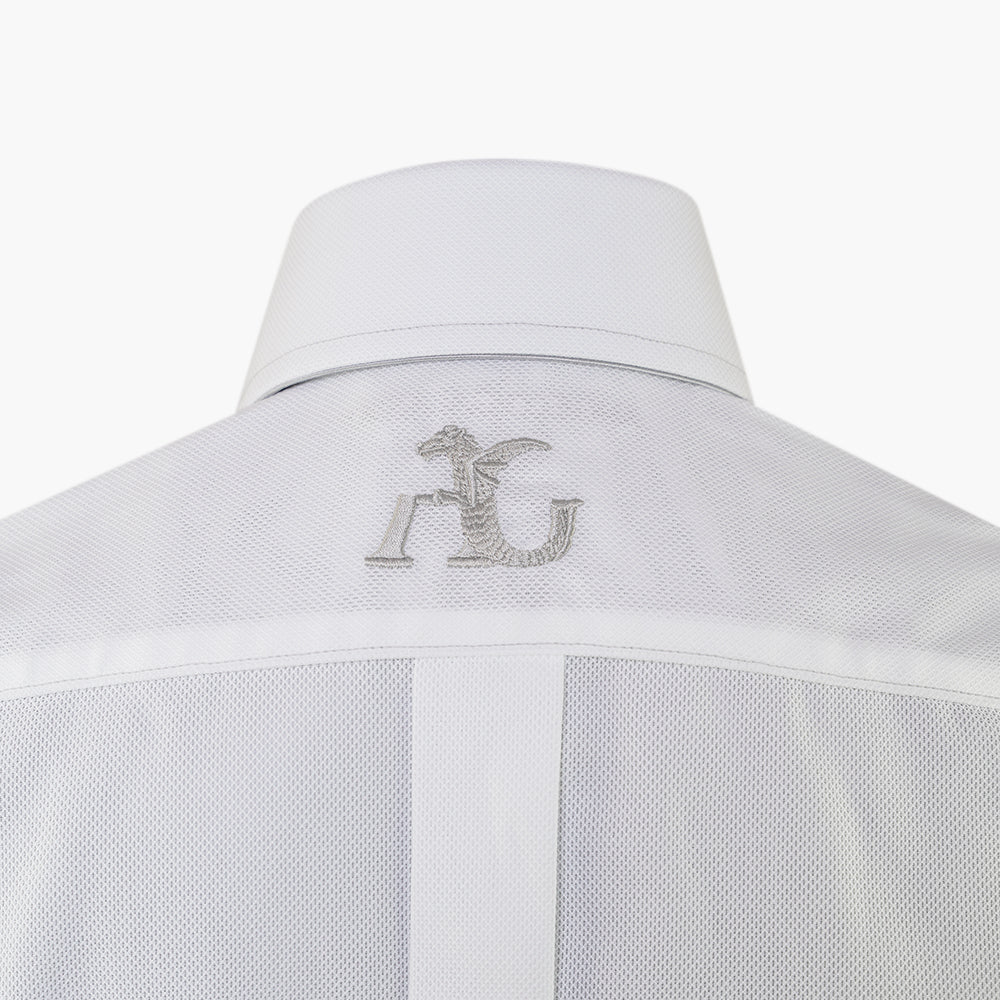 White & Grey Piping Mason Shirt- AG25S1HAS10