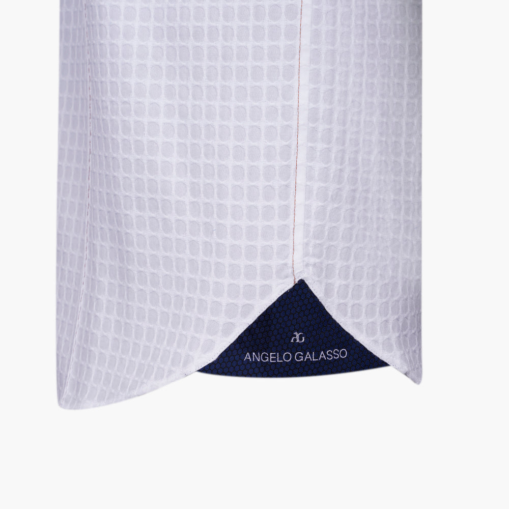 White & Brown Mao Tyrolese Shirt - AG25S1HAS11