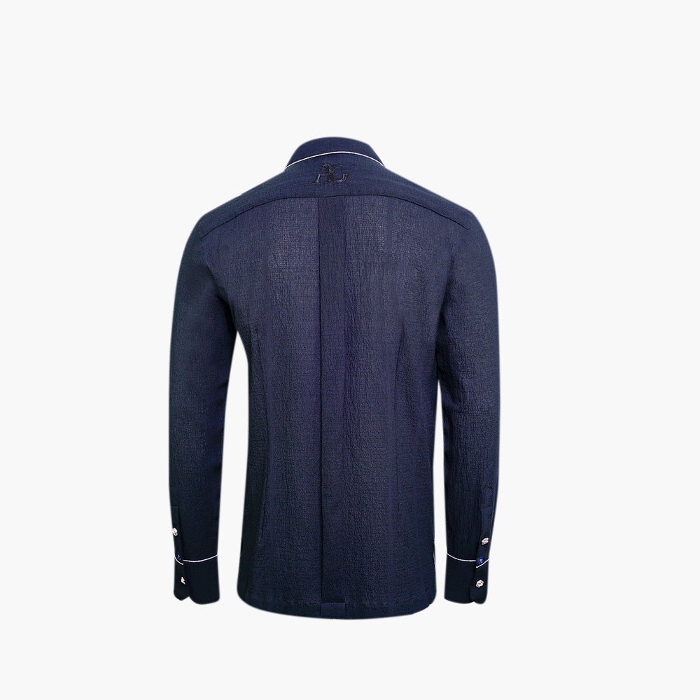 Angelo Galasso Black & Silver Bowling Shirt - Angelo Galasso - Luxury Italian Menswear London