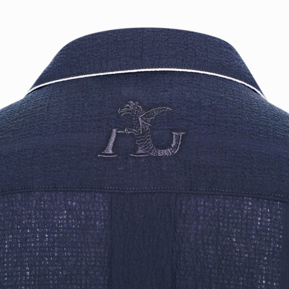 Angelo Galasso Black & Silver Bowling Shirt - Angelo Galasso - Luxury Italian Menswear London