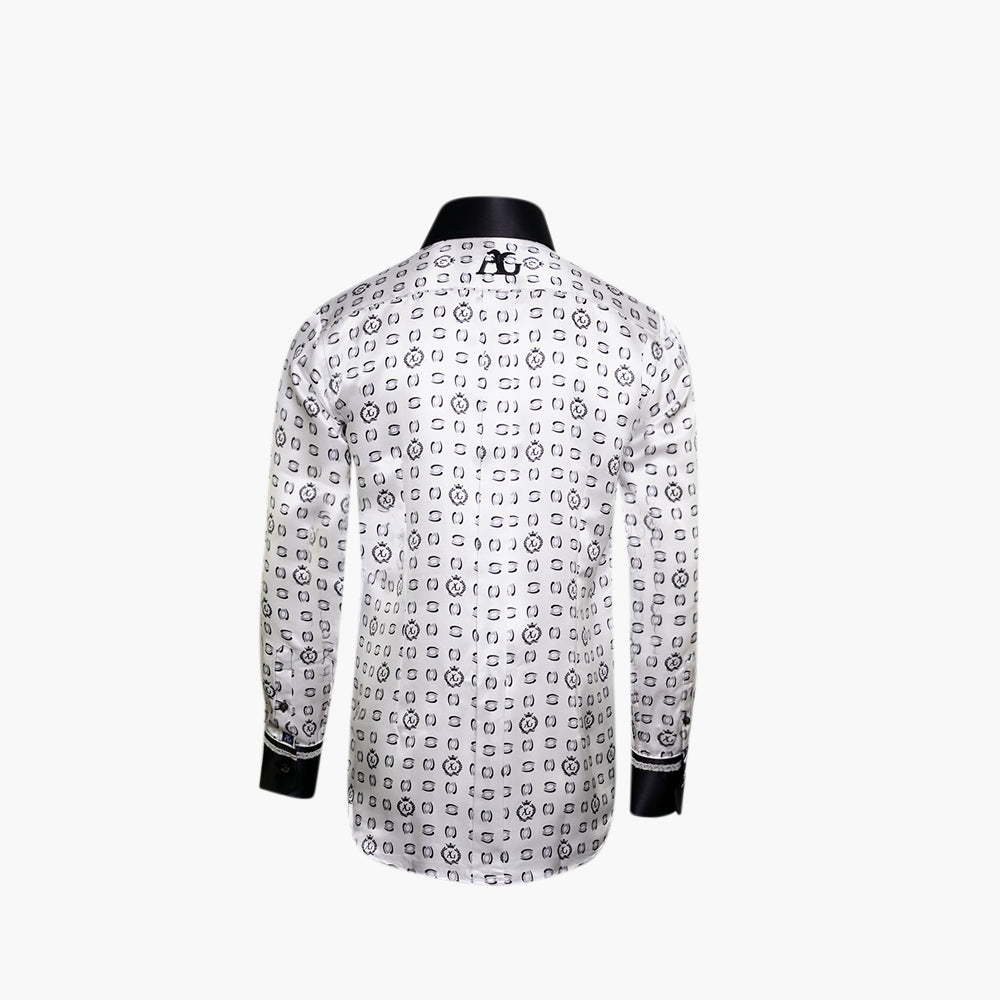 White & Grey AG Alloro Silk Shirt - AG25S1HAS13
