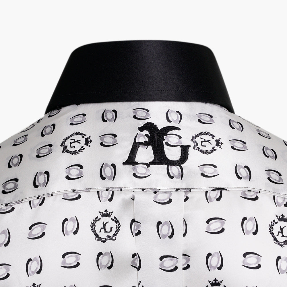 White & Grey AG Alloro Silk Shirt - AG25S1HAS13