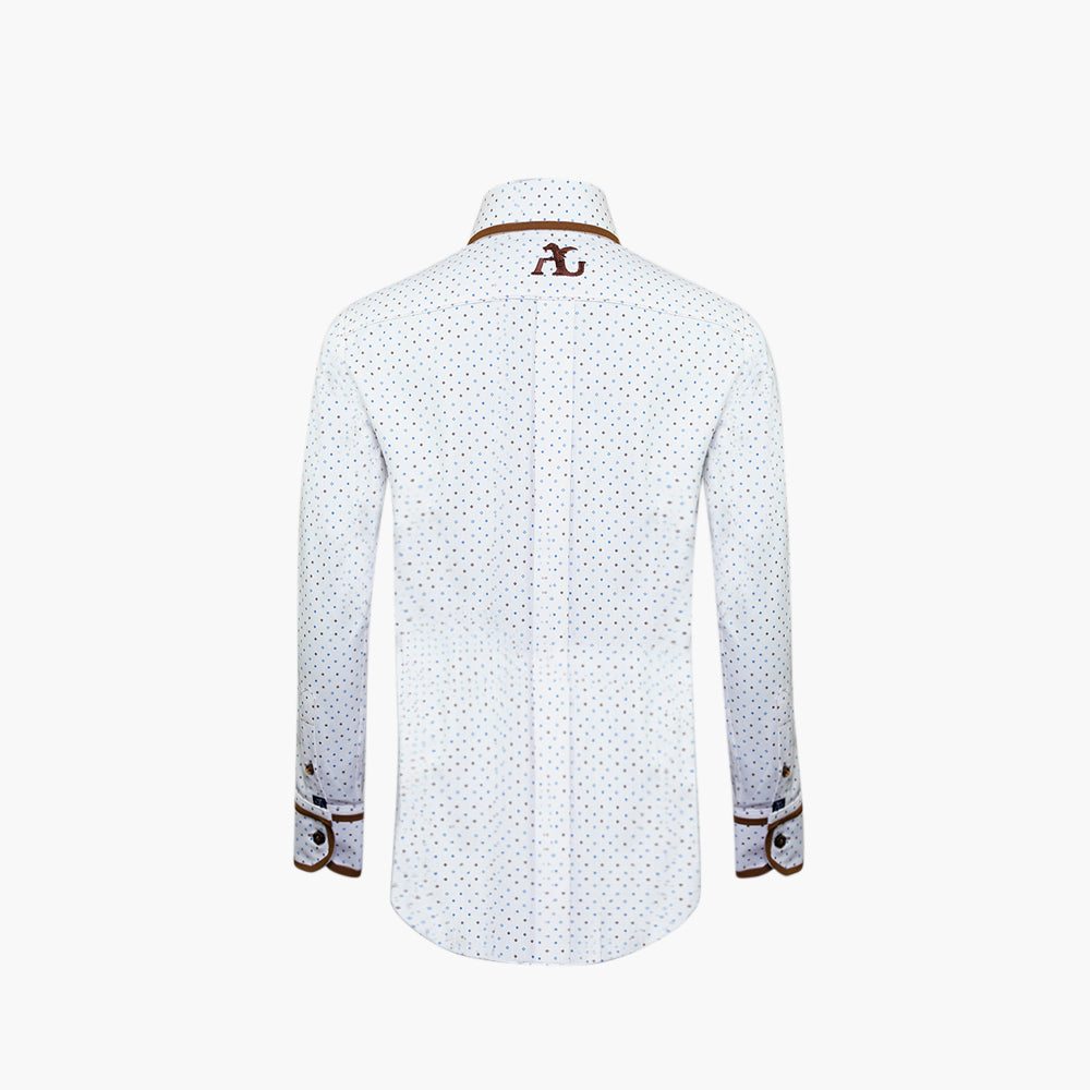 Brown & White Herrigbone Mason Shirt -