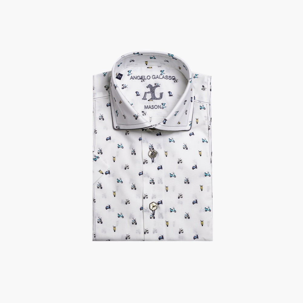 White Vespa Short Sleeves Mason Shirt - AG25S1HAS16