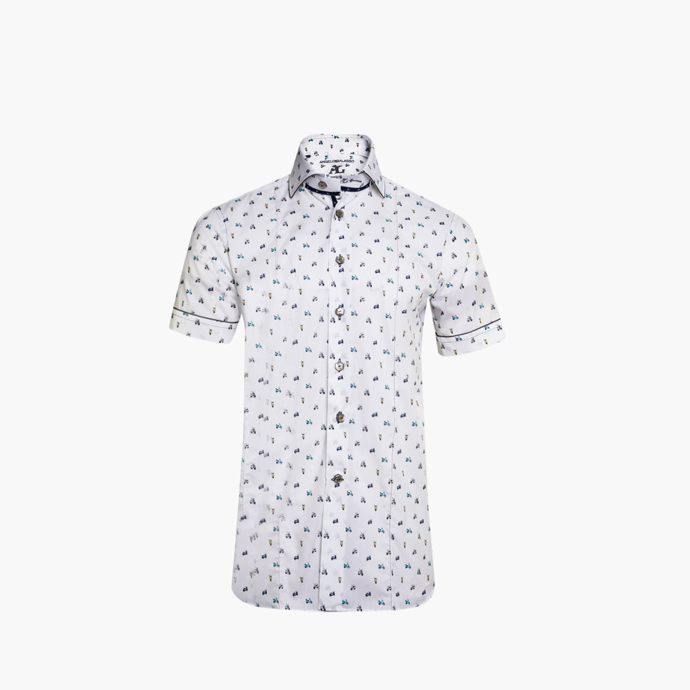 White Vespa Short Sleeves Mason Shirt - AG25S1HAS16