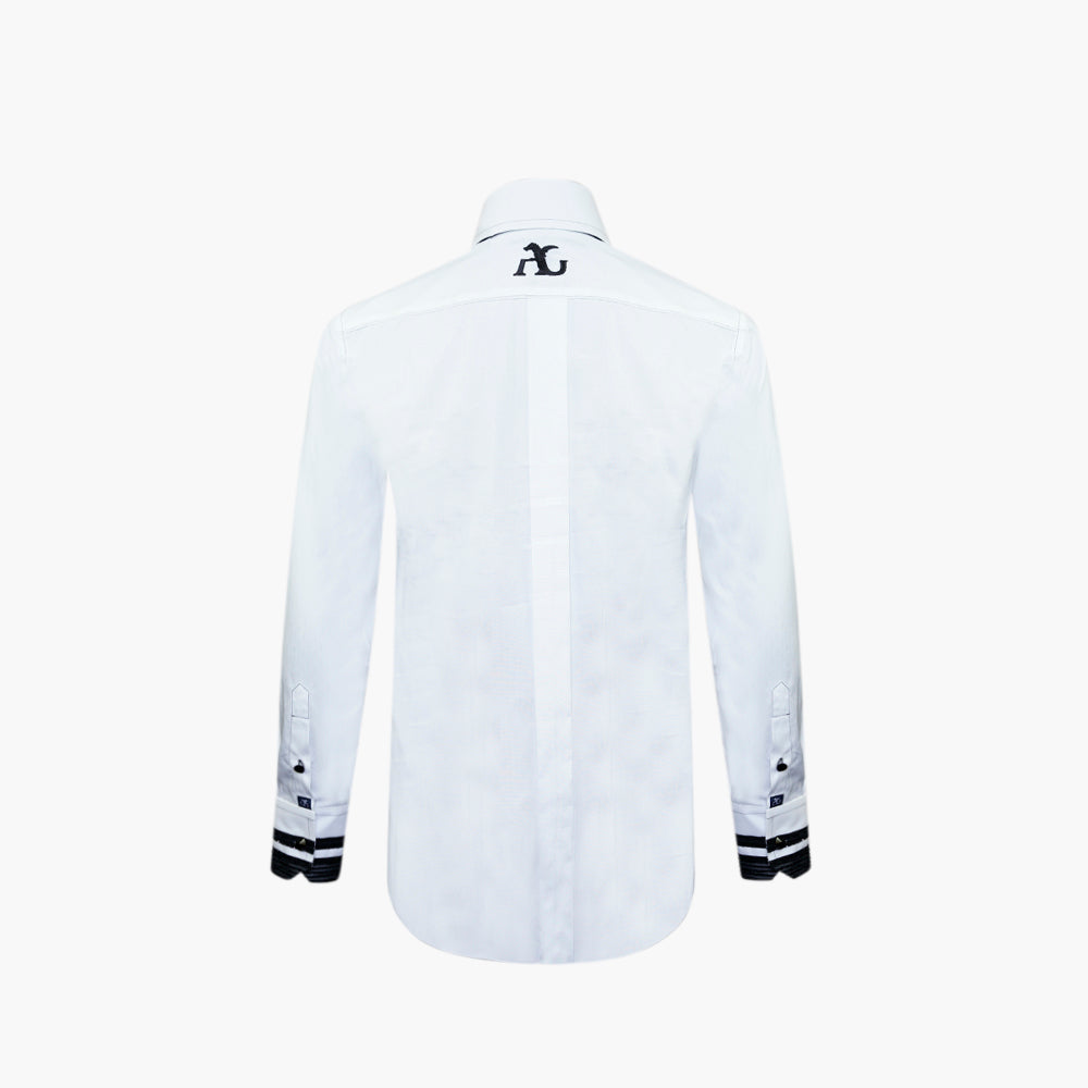 Black & White Paillettes Striped Corleone Shirt -