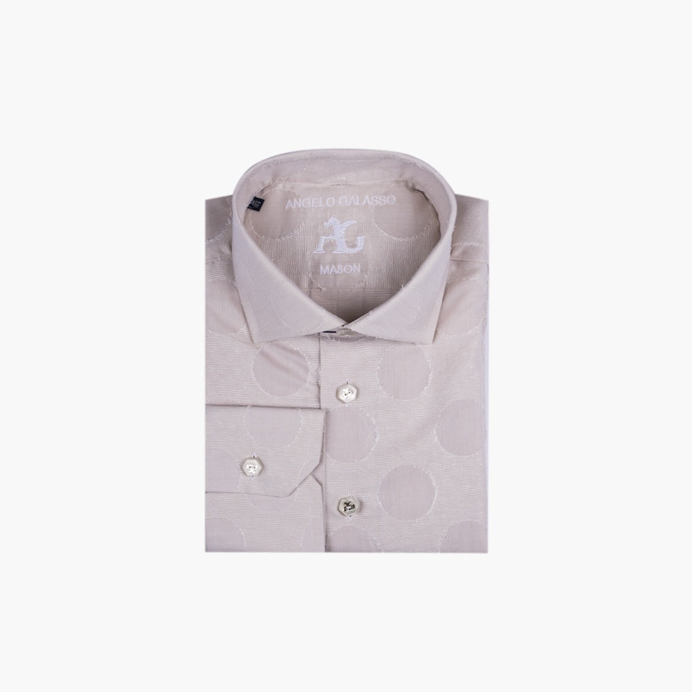 Beige Round Motif Fil Coupe Mason Shirt - AG25S1HAS19