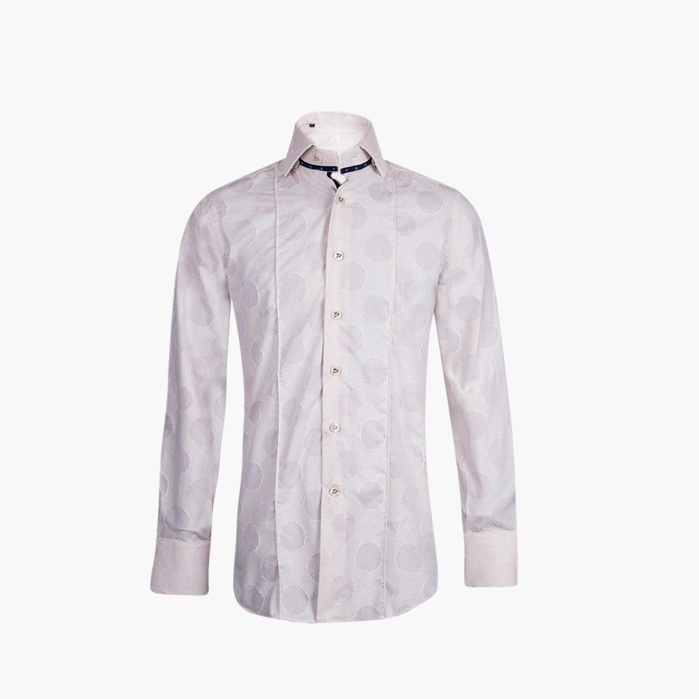 Beige Round Motif Fil Coupe Mason Shirt - AG25S1HAS19