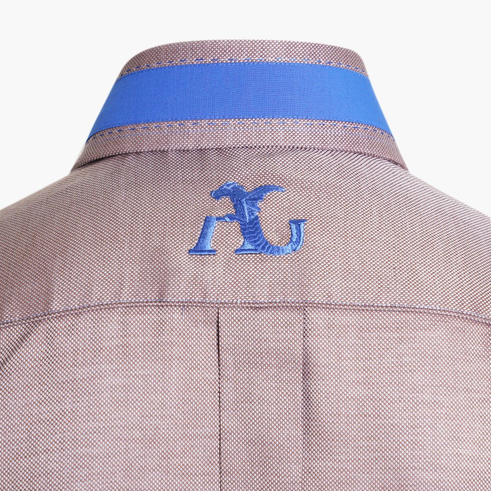 Brown & Blue Fremont Mason Shirt - Angelo Galasso - Luxury Italian Menswear London