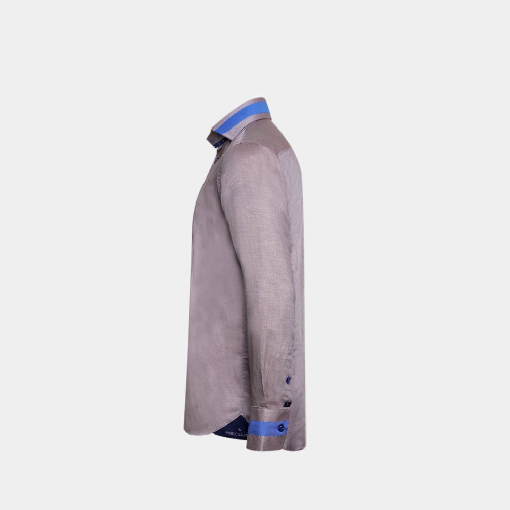 Brown & Blue Fremont Mason Shirt - Angelo Galasso - Luxury Italian Menswear London