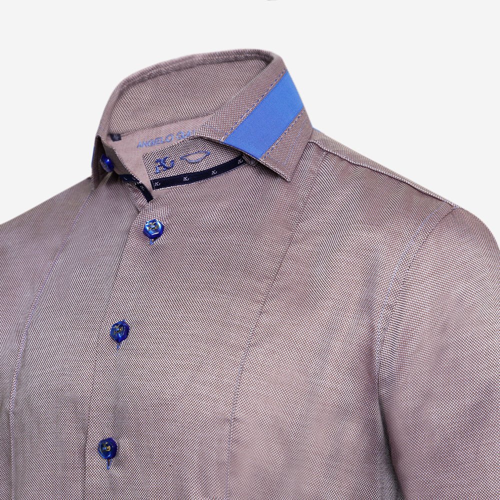 Brown & Blue Fremont Mason Shirt - Angelo Galasso - Luxury Italian Menswear London